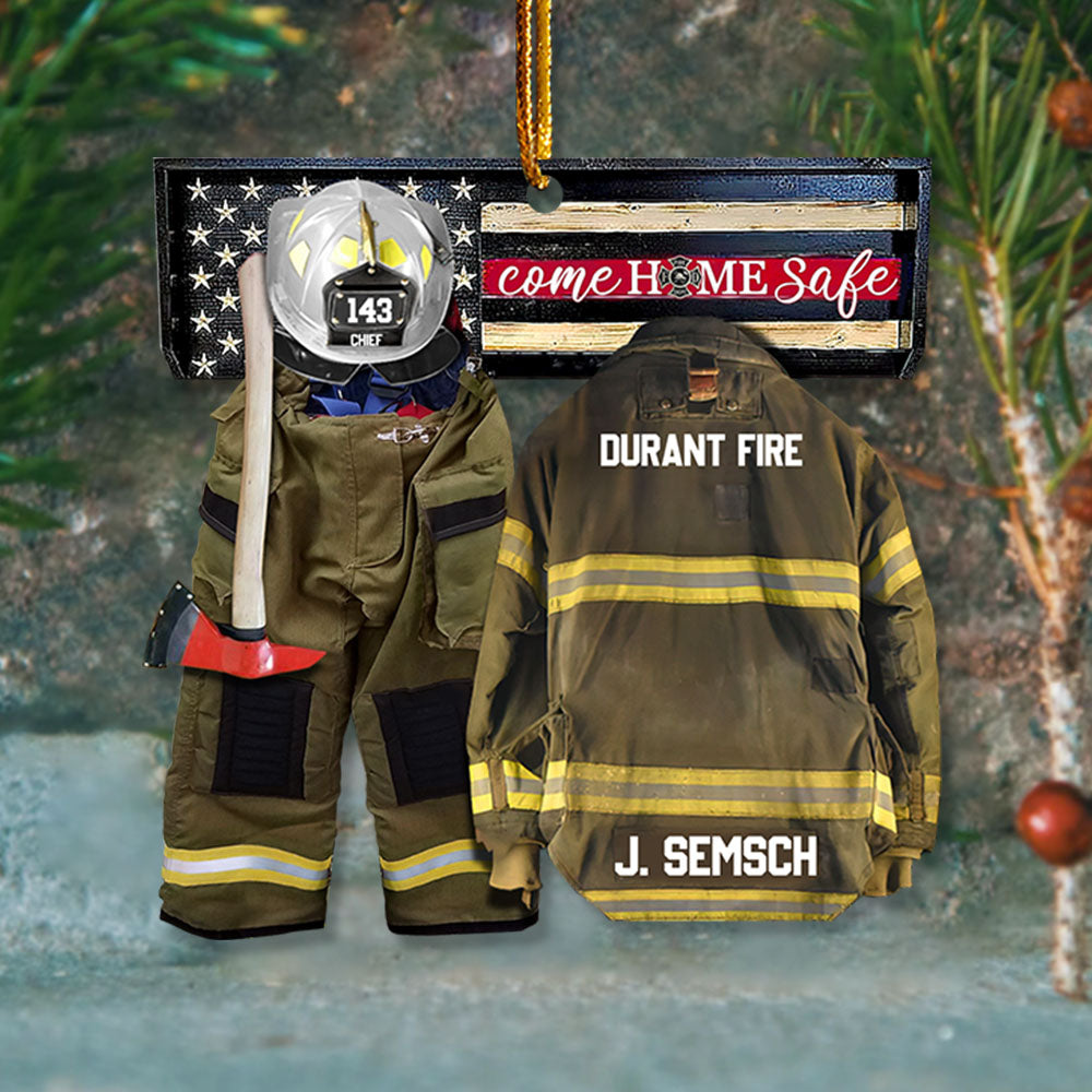 Come Home Safe Personalized Ornament Gifts For Firefighter Fireman