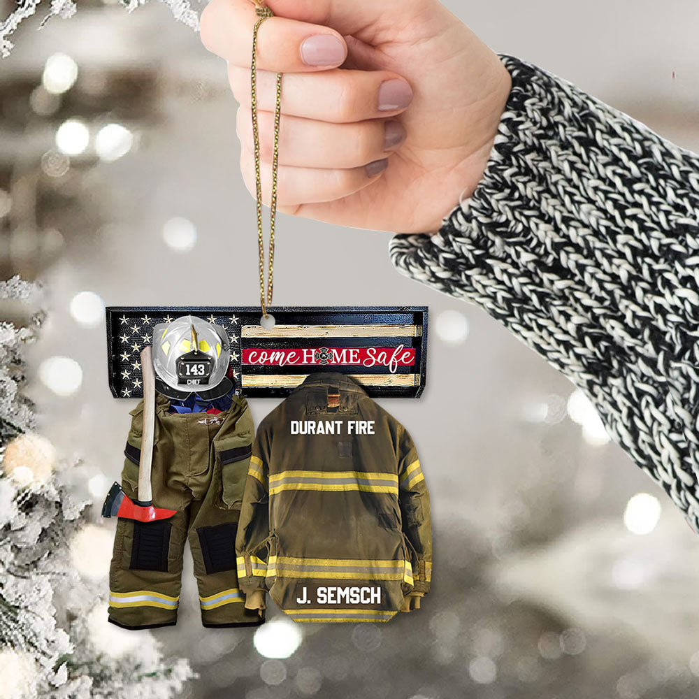 Come Home Safe Personalized Ornament Gifts For Firefighter Fireman