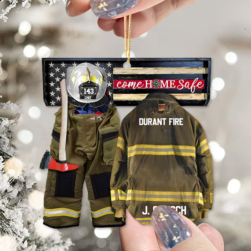 Come Home Safe Personalized Ornament Gifts For Firefighter Fireman