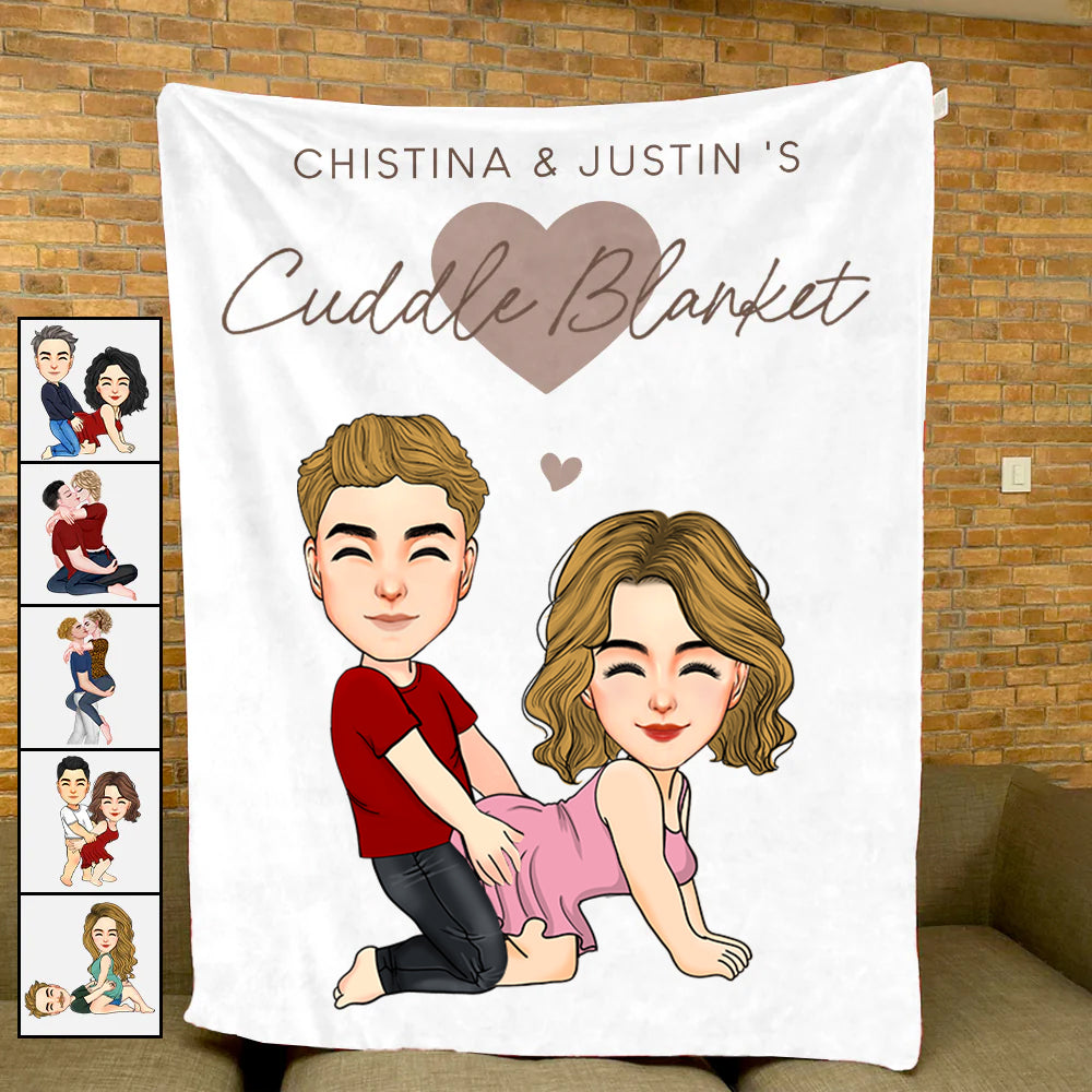 Snuggle Together - Personalized Blanket For Couple