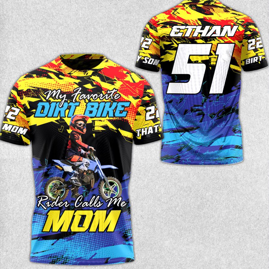 My Favorite Dirt Bike Rider Calls Me Mom All Over Print Shirt Gift For Motocross Family Rider Lovers Shirt H2511