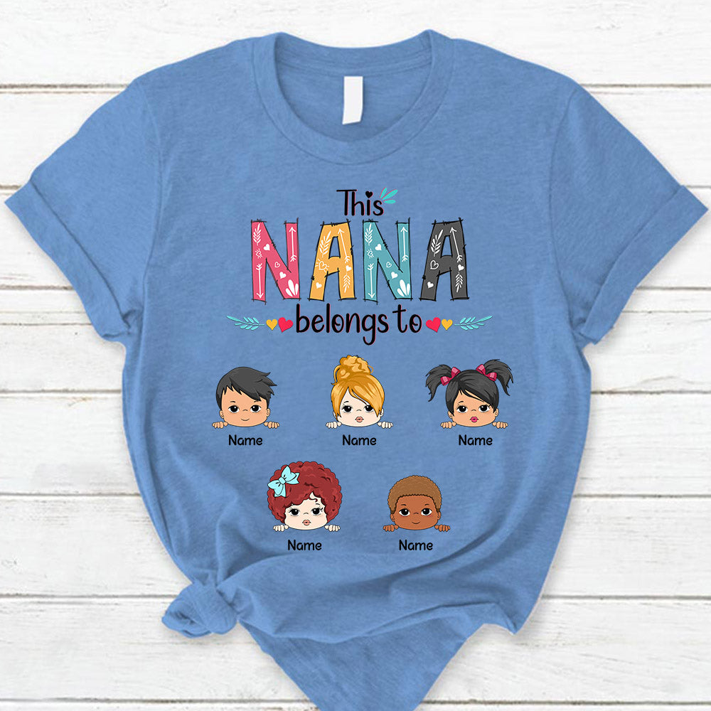 Personalized This Nana Belongs To Kids Shirt Funny Mom With Kids Names Shirt Gift For Mom
