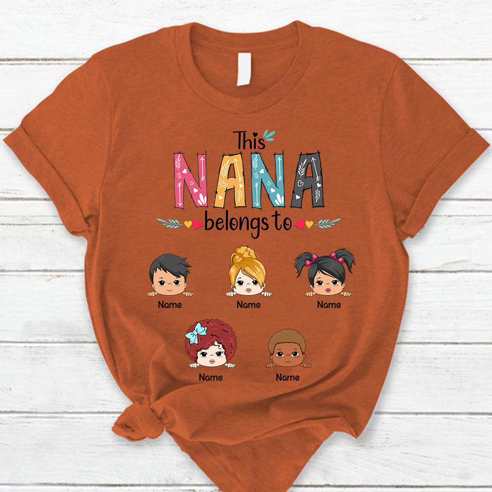 Personalized This Nana Belongs To Kids Shirt Funny Mom With Kids Names Shirt Gift For Mom