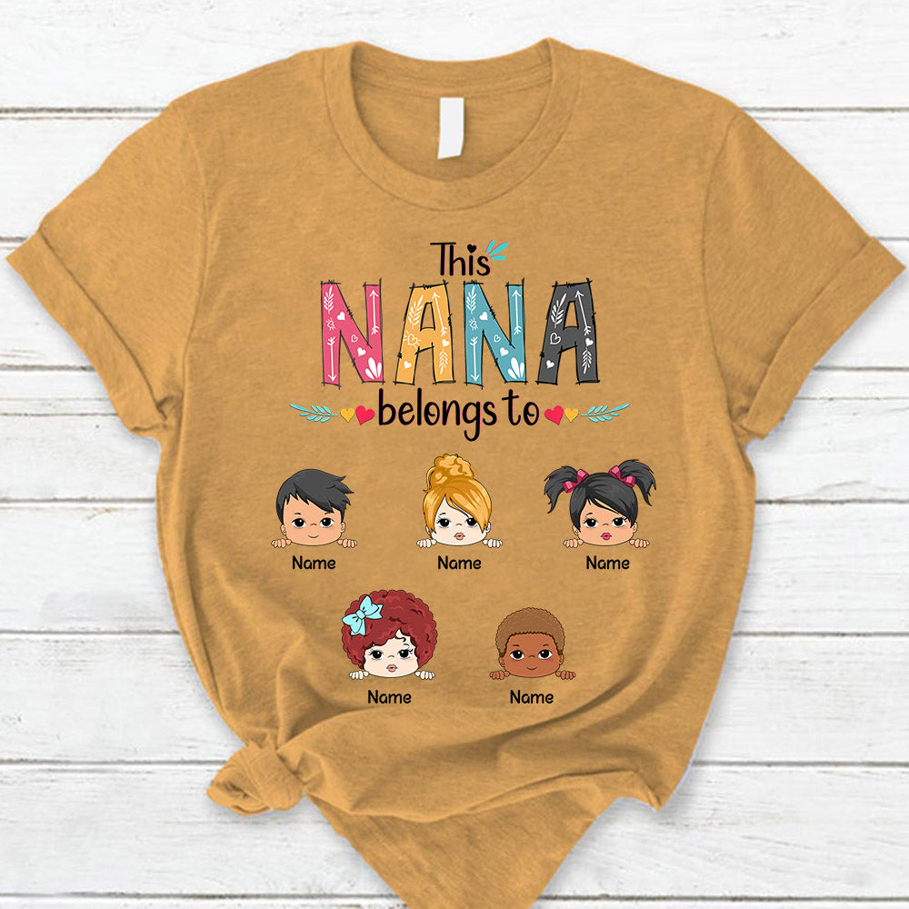 Personalized This Nana Belongs To Kids Shirt Funny Mom With Kids Names Shirt Gift For Mom