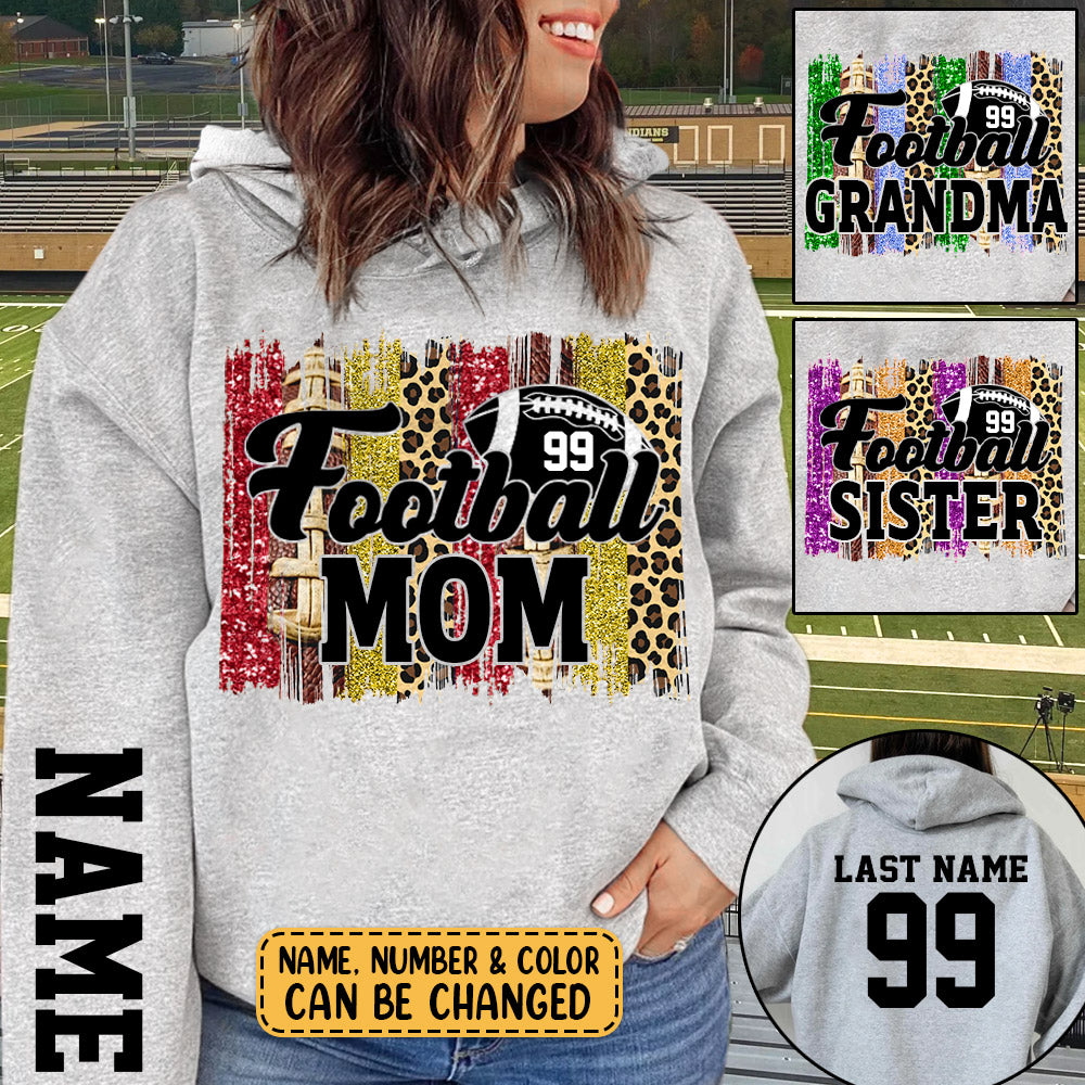 Personalized Shirt American Football Mom Glitter Brush Stroke Shirt H2511