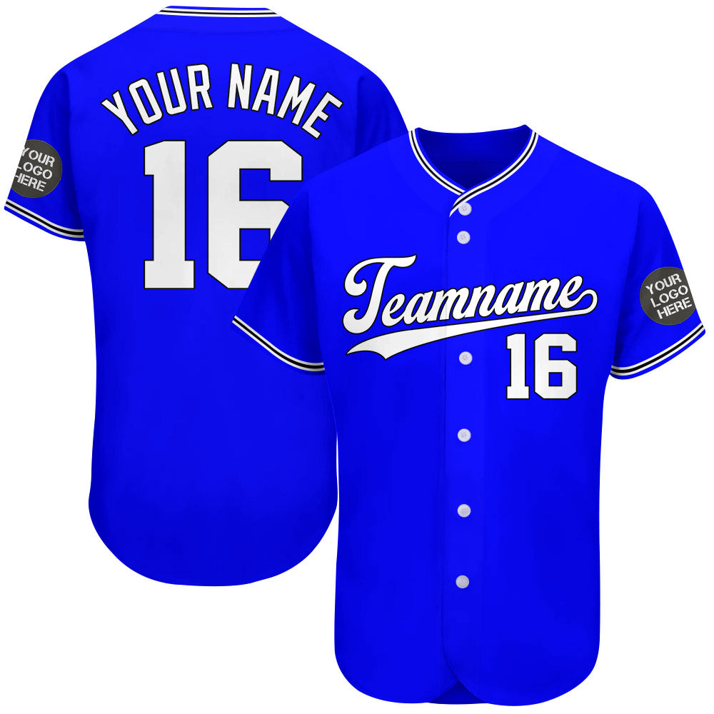 Custom Logo Name Number Blue Baseball Jersey Vr4