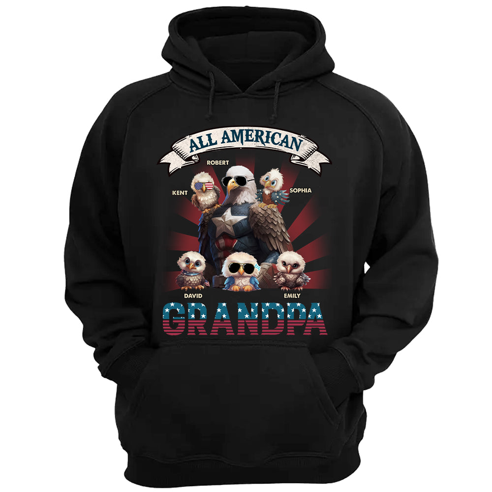 All American Papa - Custom Nickname Shirt Gift For Grandpa