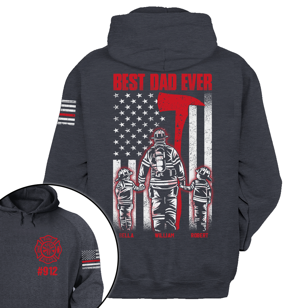 Firefighter Best Dad Ever Personalized Shirt Gift For Firefighters All Over Print Shirt K1702