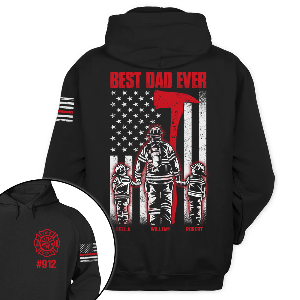 Firefighter Best Dad Ever Personalized Shirt Gift For Firefighters All Over Print Shirt K1702