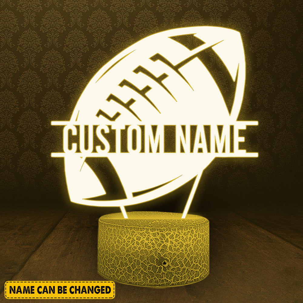 Personalized Ball American Football Led Night Lamp Gift For Football Player - Custom Gifts For Ball American Football Lovers - Football Game Days Night Light