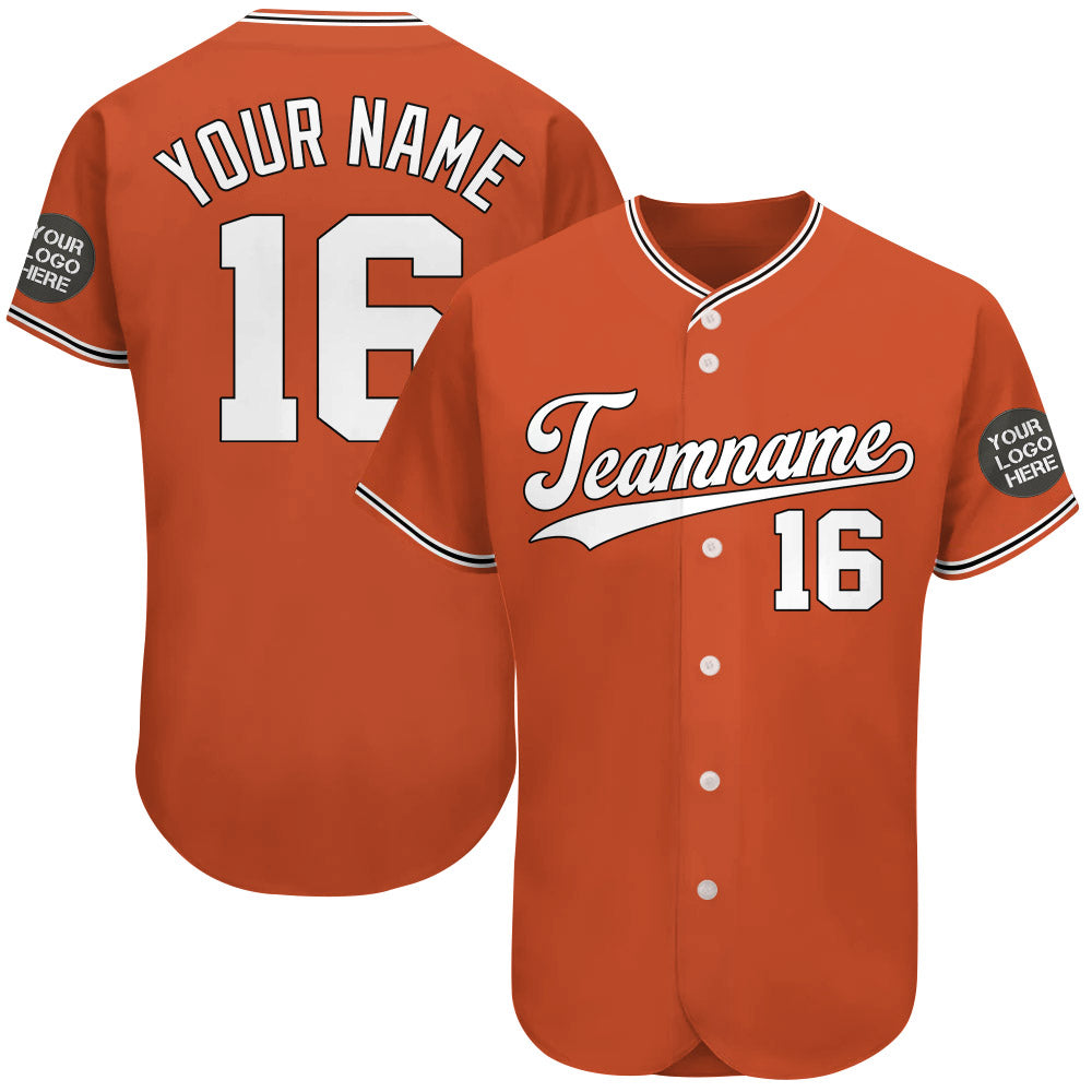 Custom Logo Name Number Texas Orange Baseball Jersey Vr4