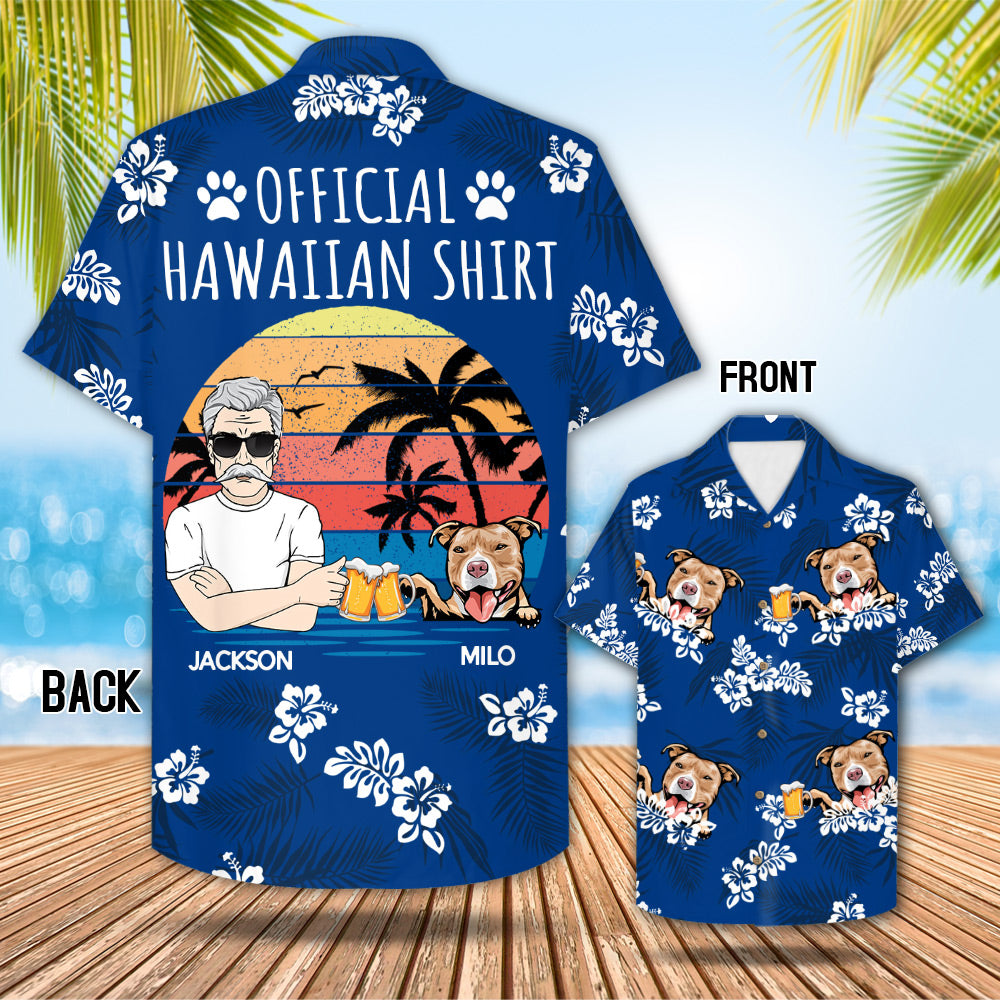 Official Hawaiian Shirt Dog Dad Summer Old Man Personalized Hawaiin Shirt Summer Hibiscus Hawaiian Shirt For Dog Dad