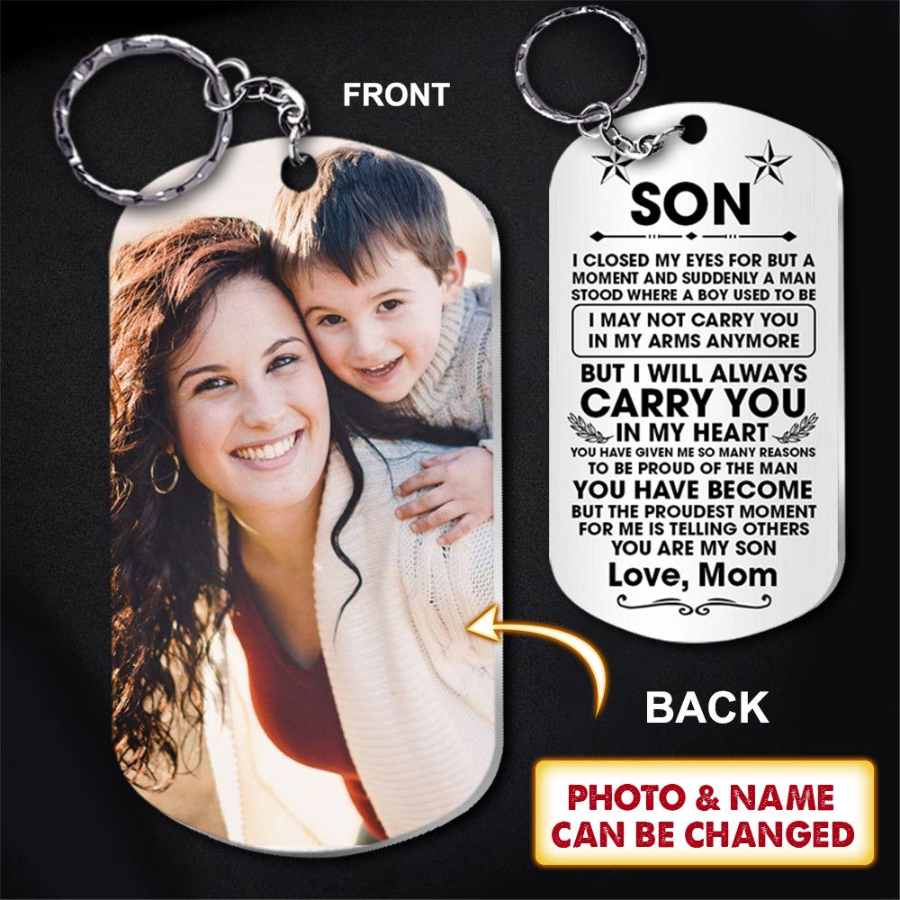 Custom Keychain Gift For Son - Personalized Gifts For Son - I Closed My Eyes For But A Moment And Suddenly Aluminium Keychain