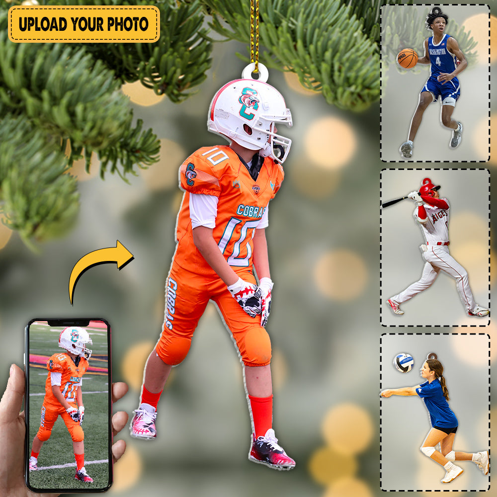 Custom Photos Player Ornament Personalized Ornament Gift For Football Player Football Lovers K1702