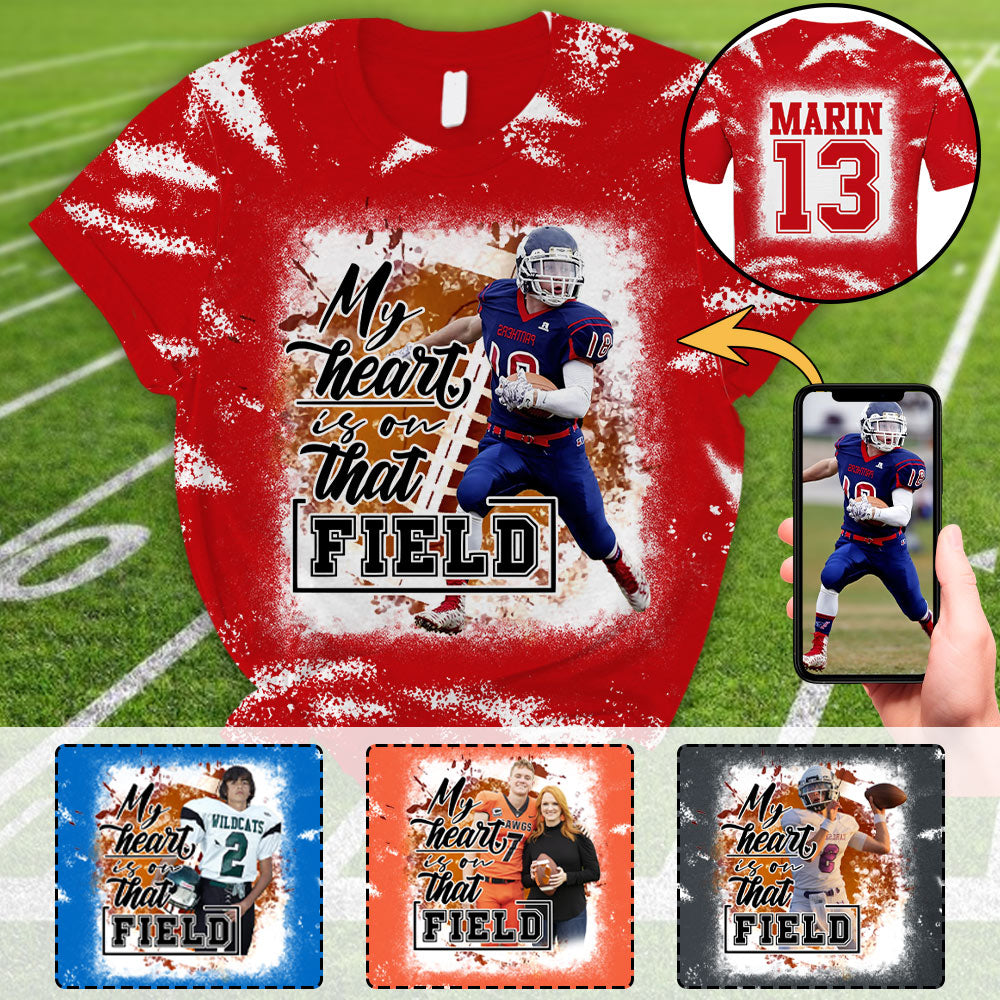 My Heart Is On That Field Personalized Game Day Football All Over Print Shirt