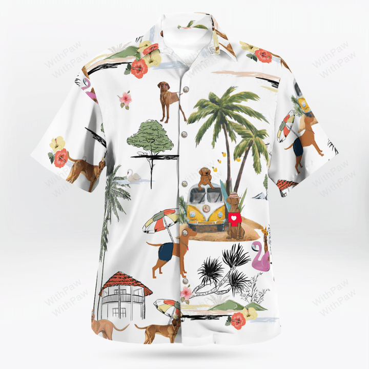 Vizsla On The Beach Unisex Hawaiian Shirt