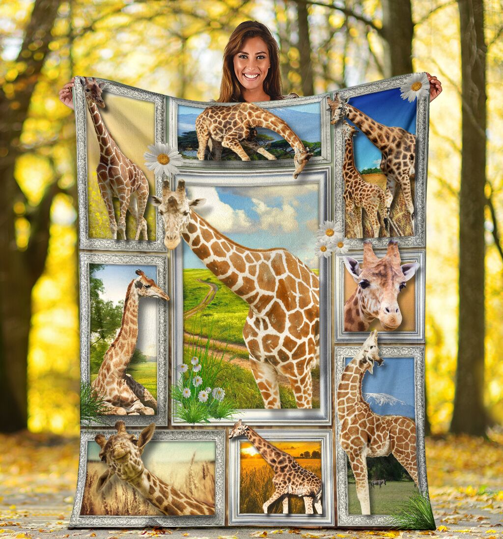 Giraffe Blanket - Giraffe Gift - Little Giraffe Blanket - Giraffes 3D Frame Blanket