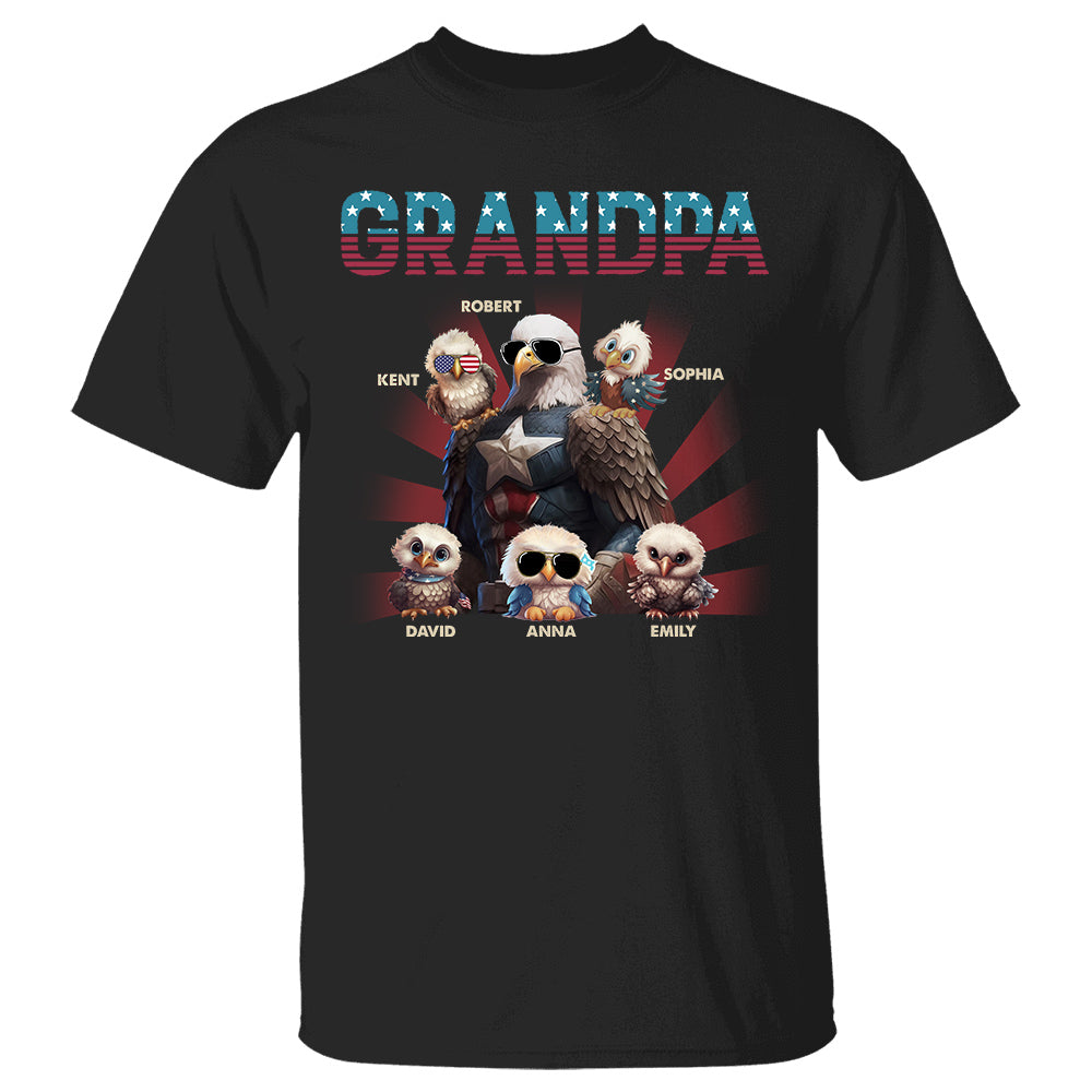 Papa America Eagle Personalized Patriotic Bald Eagle Shirt