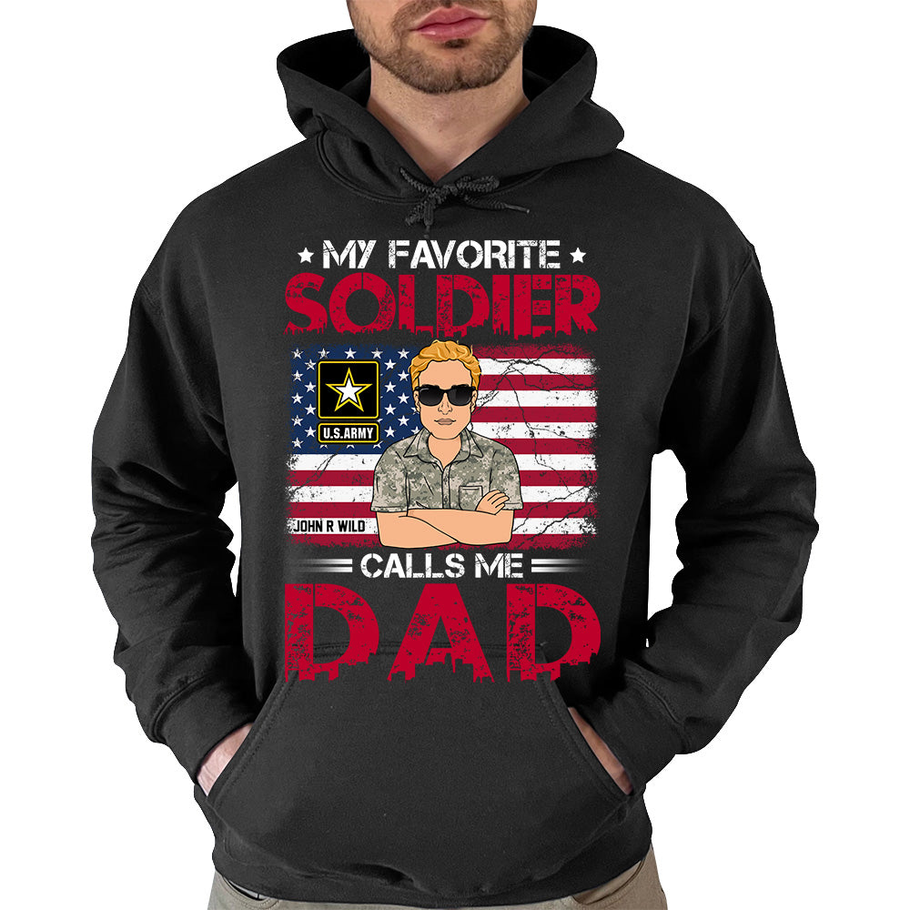 My Favorite Soldier Calls Me Dad Mom Personalized Branch Name Shirt For Military Family Member H2511