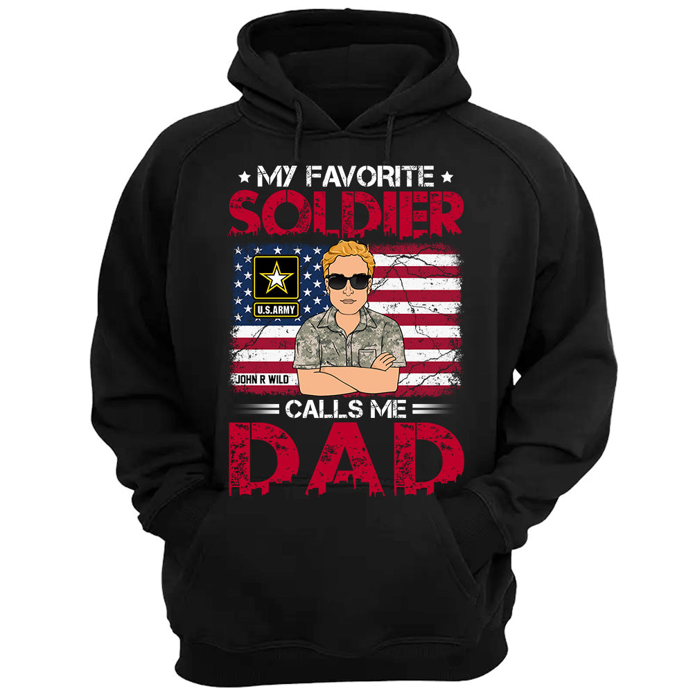 My Favorite Soldier Calls Me Dad Mom Personalized Branch Name Shirt For Military Family Member H2511