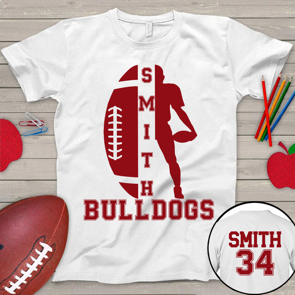 Personalized Football Player Custom Team Name Football Spirit Game Day T-Shirt