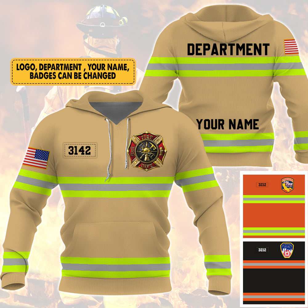 Personalized Shirts For Firefighter Fireman Custom All Over Print Shirt K1702