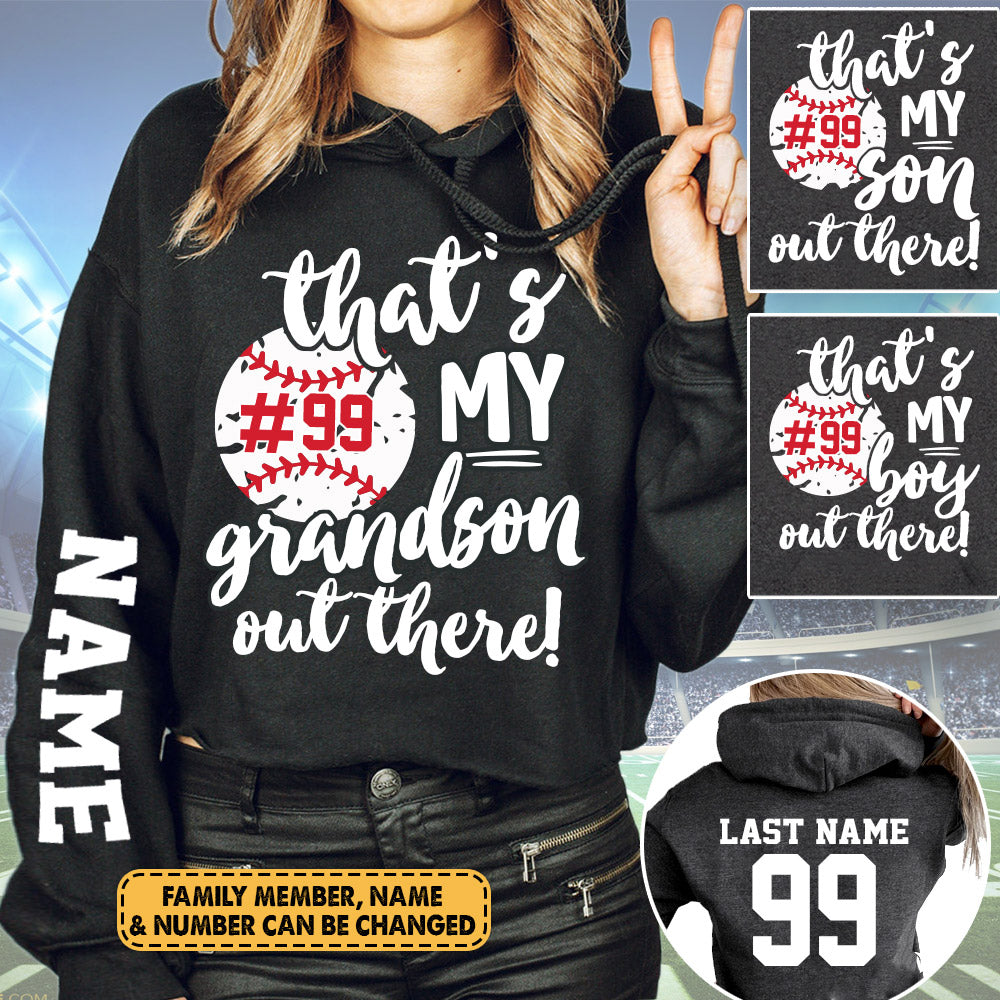 Personalized Shirt That's My Son Out There All Over Print Shirt For Baseball Mom Dad Baseball Family Game Day Shirt H2511