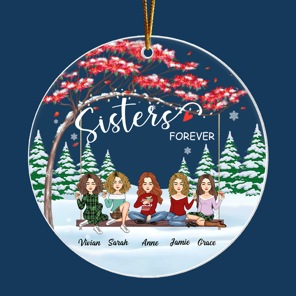 Sisters forever Personalized Acrylic Ornament Gift For Best Friends