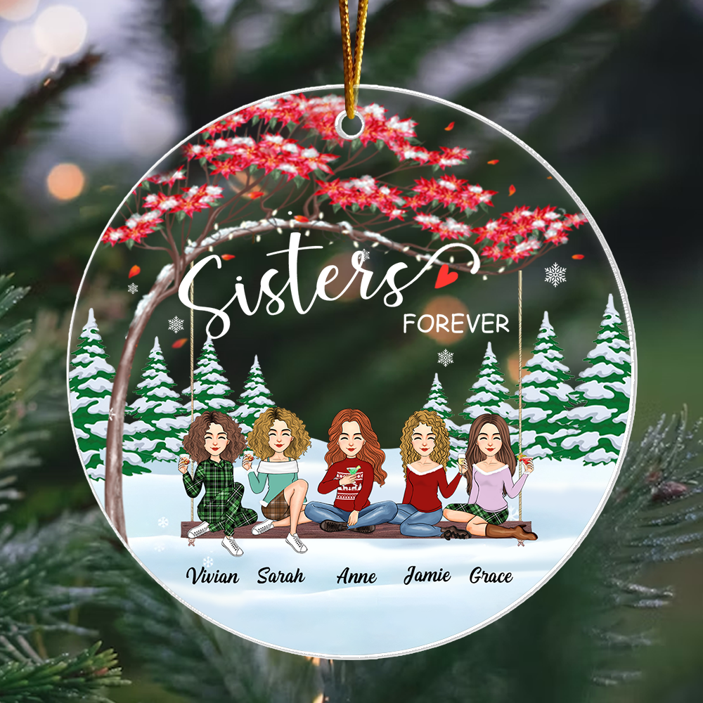 Sisters forever Personalized Acrylic Ornament Gift For Best Friends