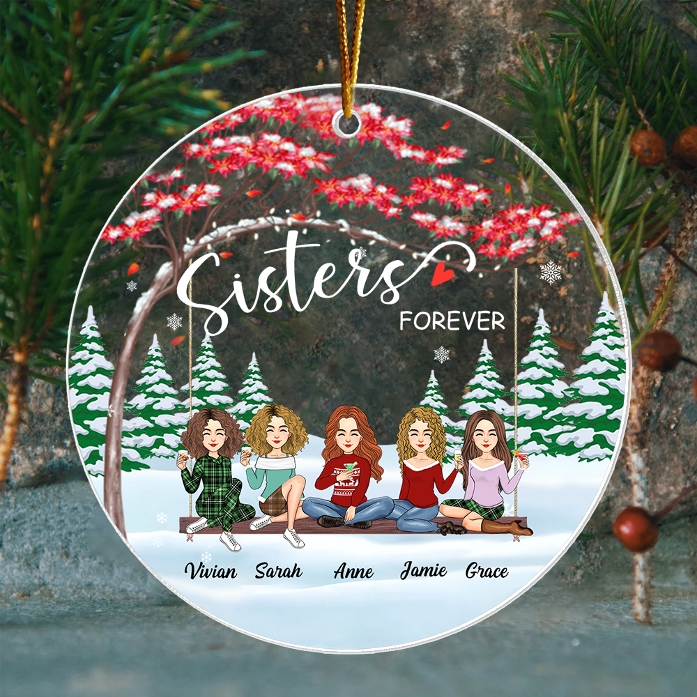 Sisters forever Personalized Acrylic Ornament Gift For Best Friends