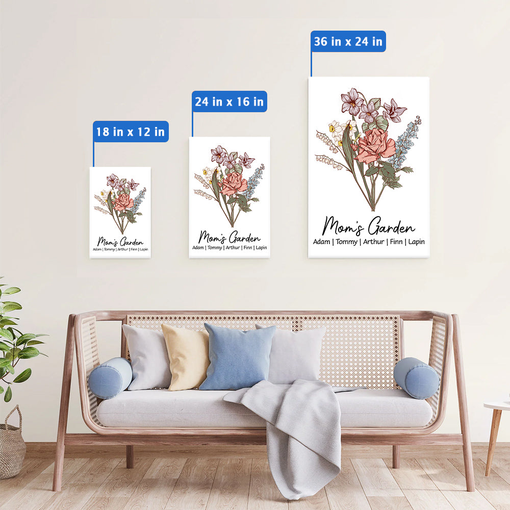 Personalized Grandma Garden Vintage Canvas Gift For Grandma - Mother's Day Gift - Birthday Follower Canvas