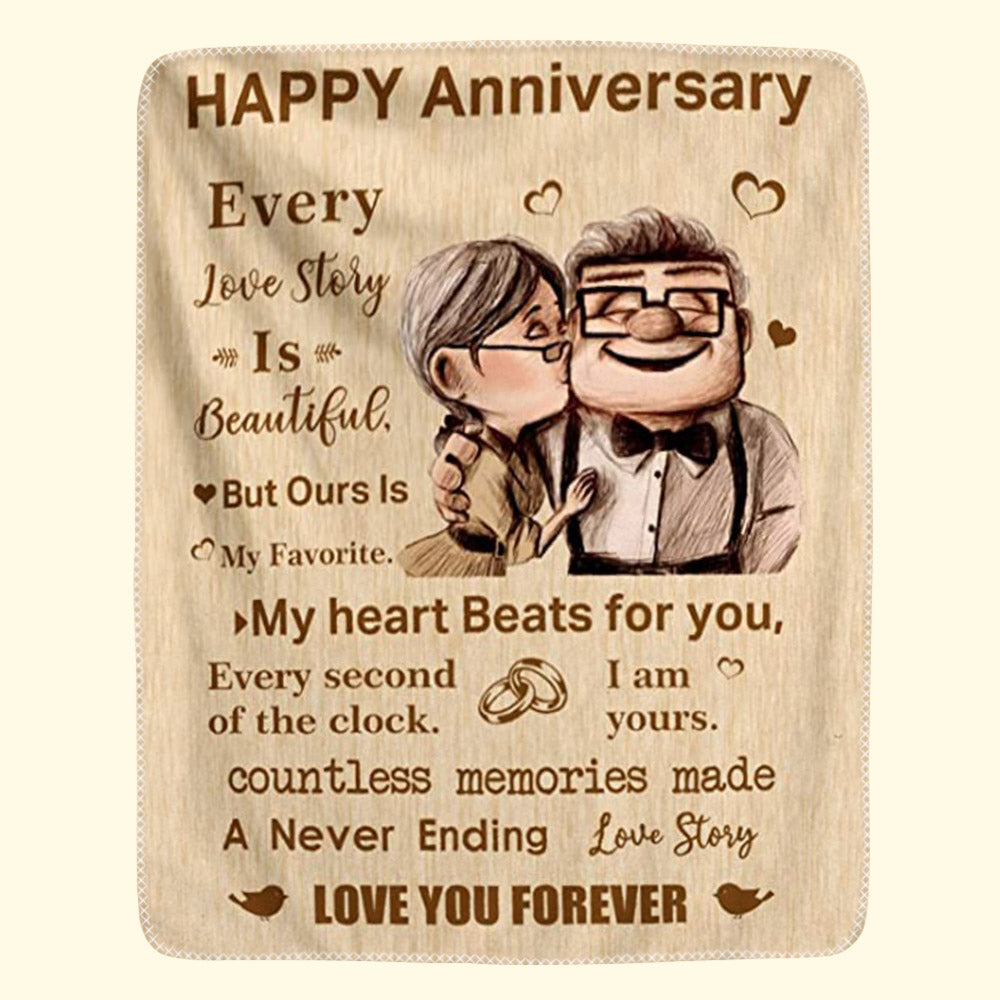 My Heart Beats For You Custom Anniversary Blanket Gift For Couple