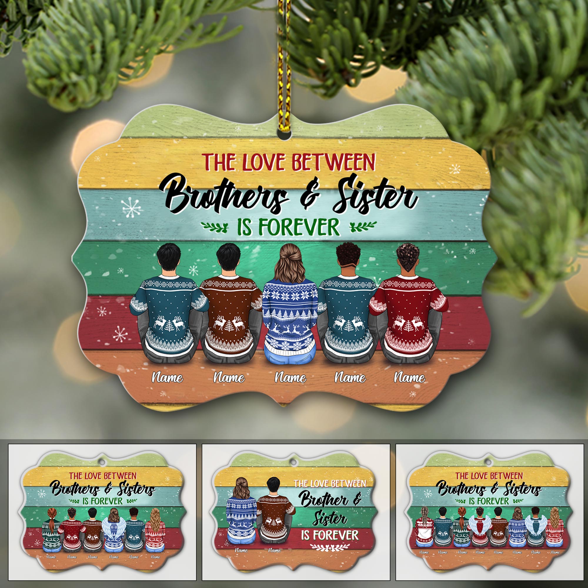 The Love Between Brothers And Sister Is Forever Personalized Ornament Gift For Sister And Brother