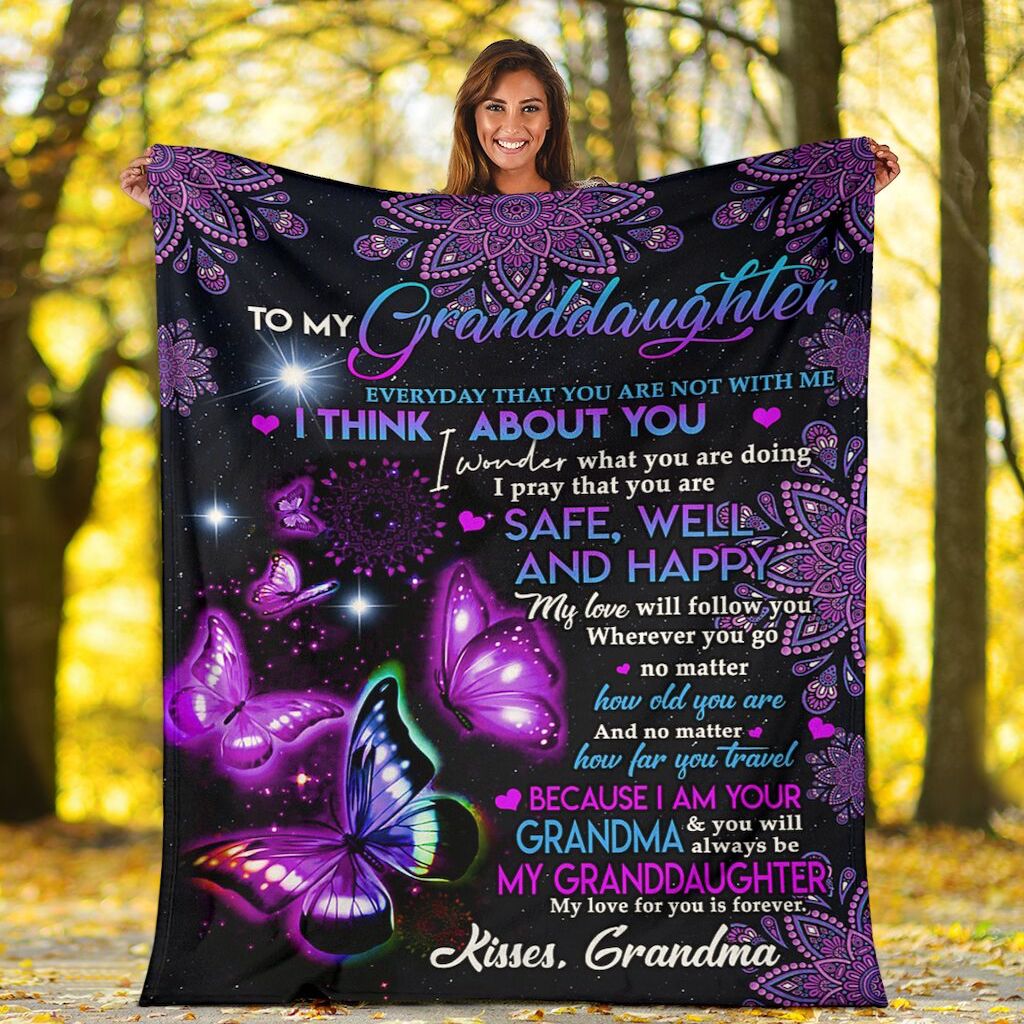 Everyday That You Are No With Me Custom Blanket Gift For Granddaughter