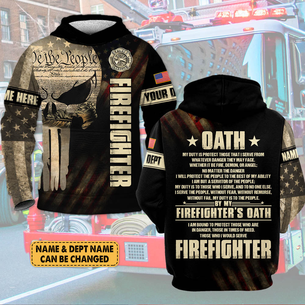 Personalized Shirts For Firefighter Custom Gift For Fireman Firefighter Oath We The People Shirt H2511