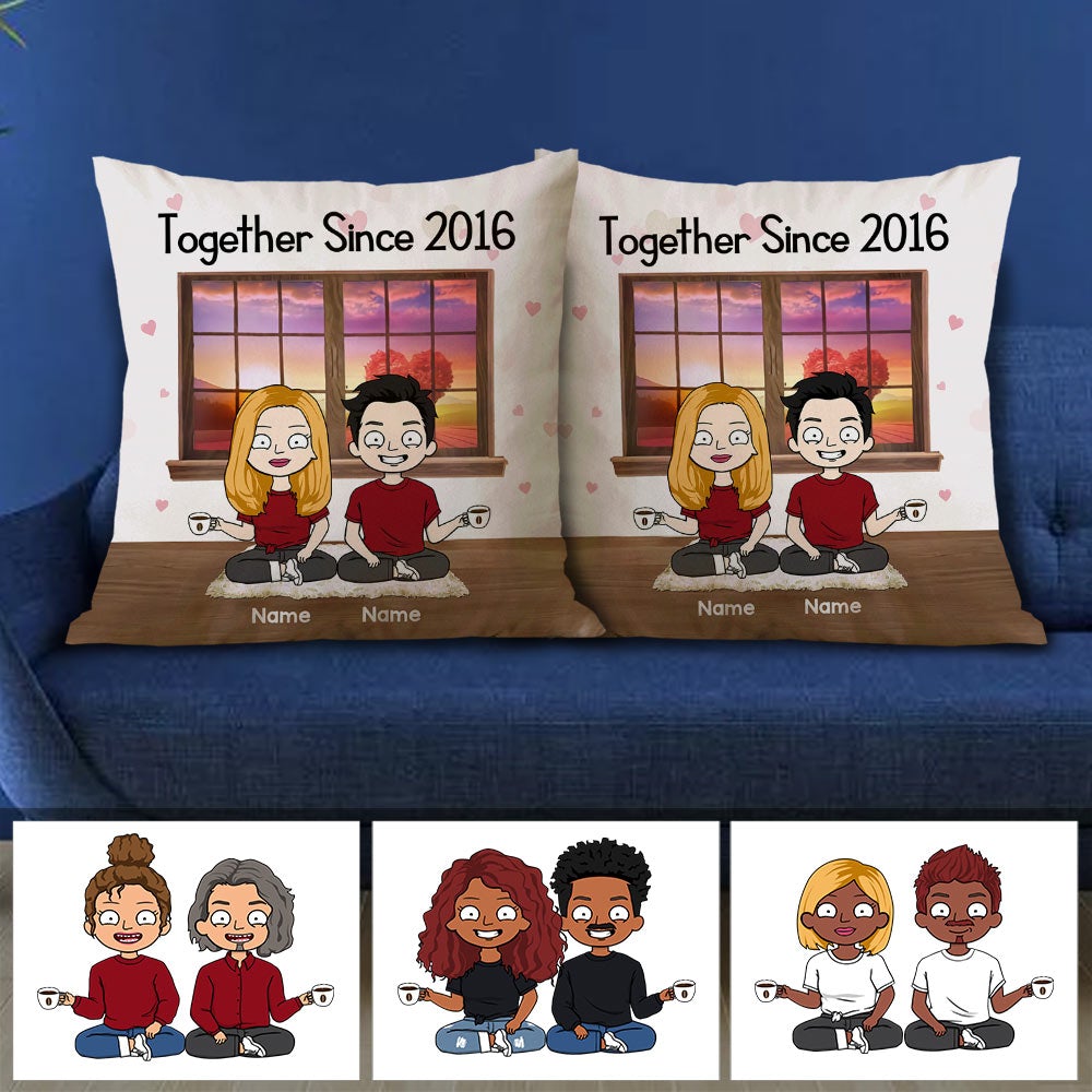 Personalized Couple Anniversary Wedding Pillow Together Since Year Couple Funny Pillow Mr And Mrs Couple Pillow