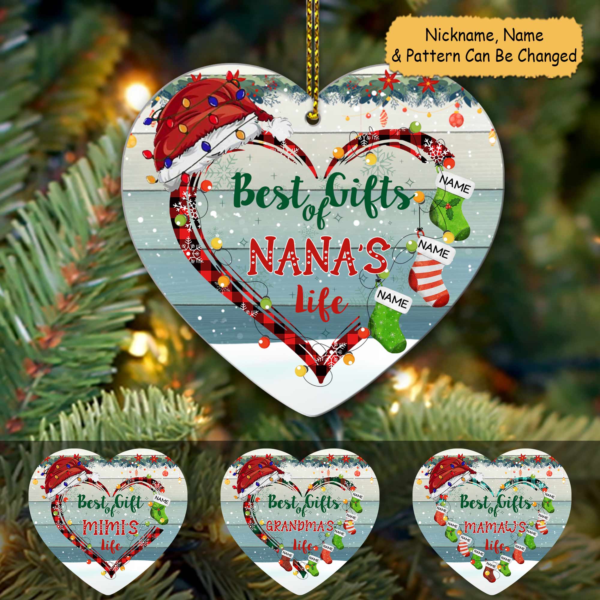 Best Gifts Of Nana's Life Heart Christmas Ornament
