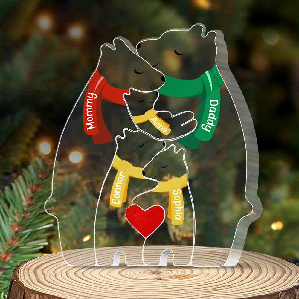 Acrylic Blocks Bear Family Puzzle - Gift for Parents Animal Family-Father's Day Gifts Mother's Day Gifts