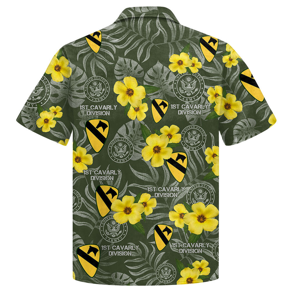 Personalized Hawaiian Shirt Custom Military Division Gift For Veterans Custom All Branches Hawaiian Shirt Gift K1702