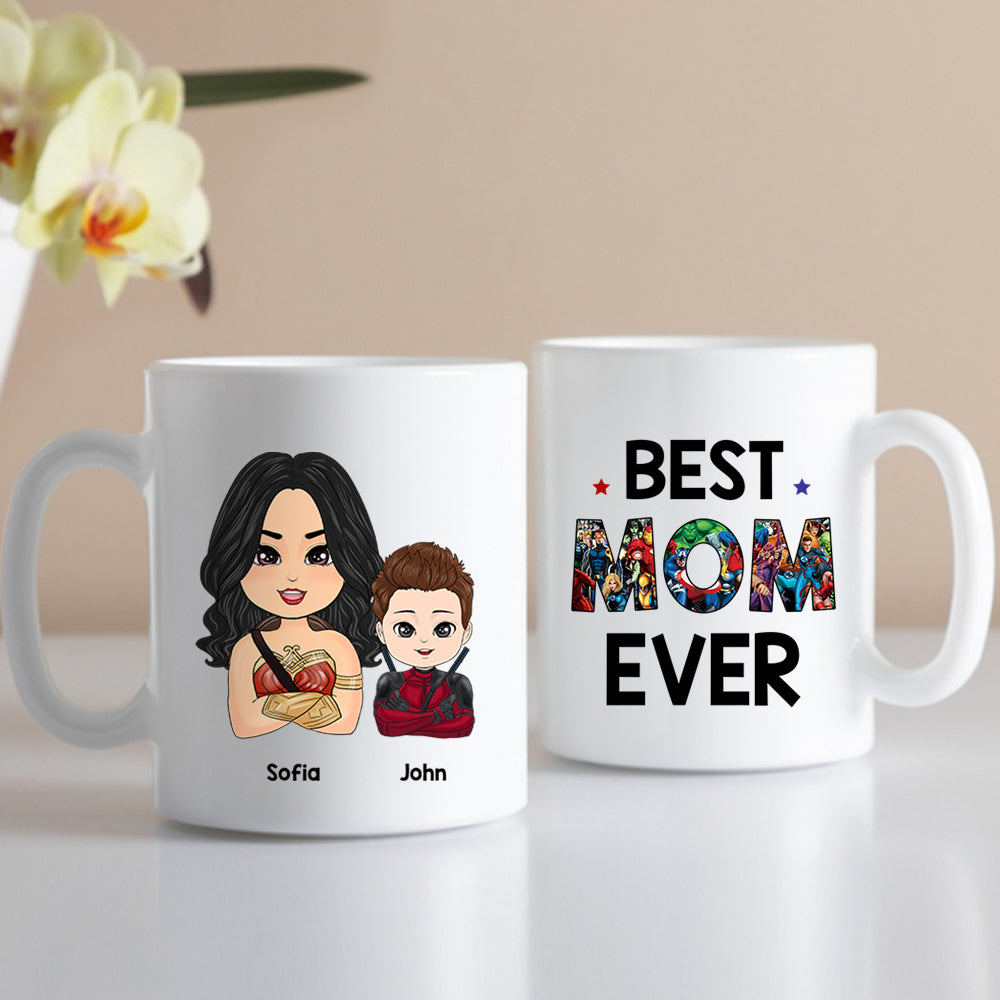 Best Mom Ever - Personalized Mug Custom Nickname With Kids Mother's Day Gift For Mom