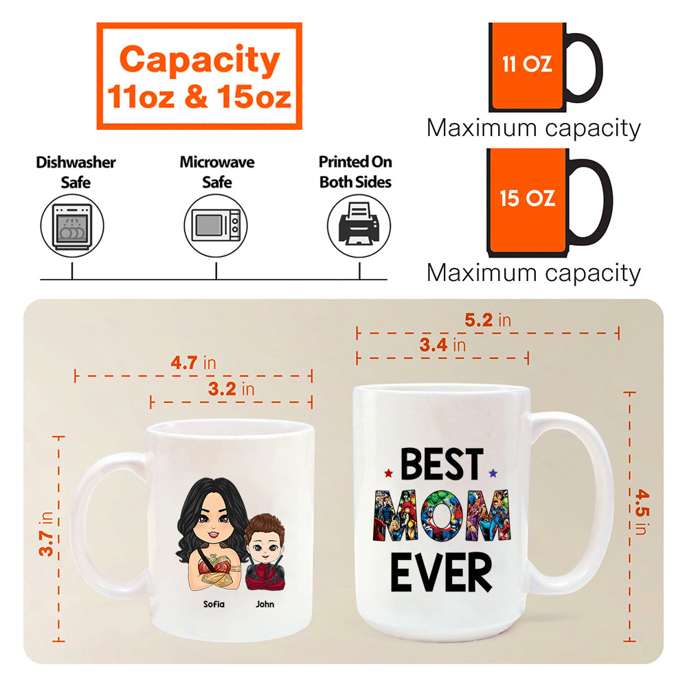 Best Mom Ever - Personalized Mug Custom Nickname With Kids Mother's Day Gift For Mom