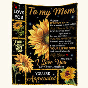 To My Mom I Know It's Not Easy For A Woman To Raise A Child Blanket For Mom From Daughterq