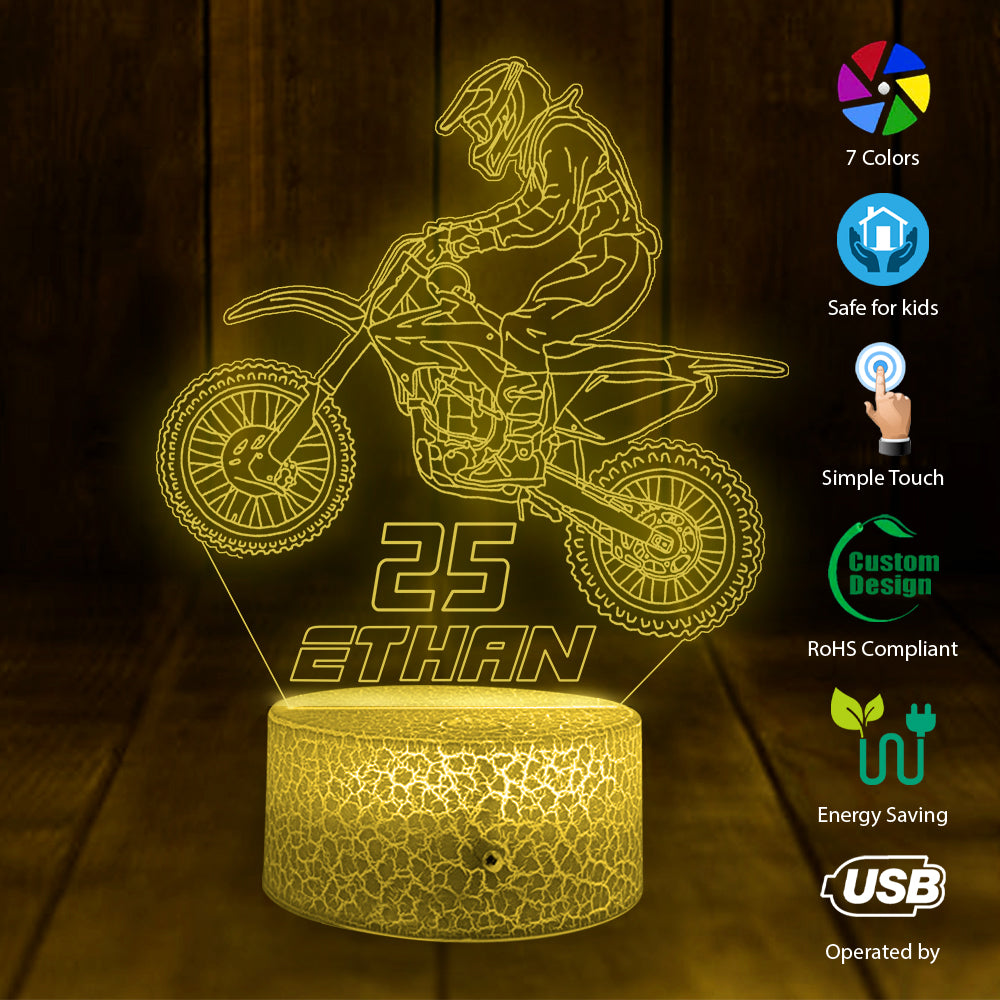 Motocross Led Light, Led Color Changing Night Light, Personalized Gift, Motocross Gifts K1702