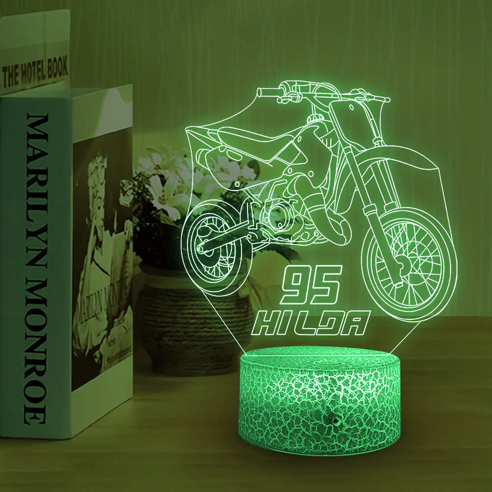 Motocross Led Light, Led Color Changing Night Light, Personalized Gift, Motocross Gifts K1702
