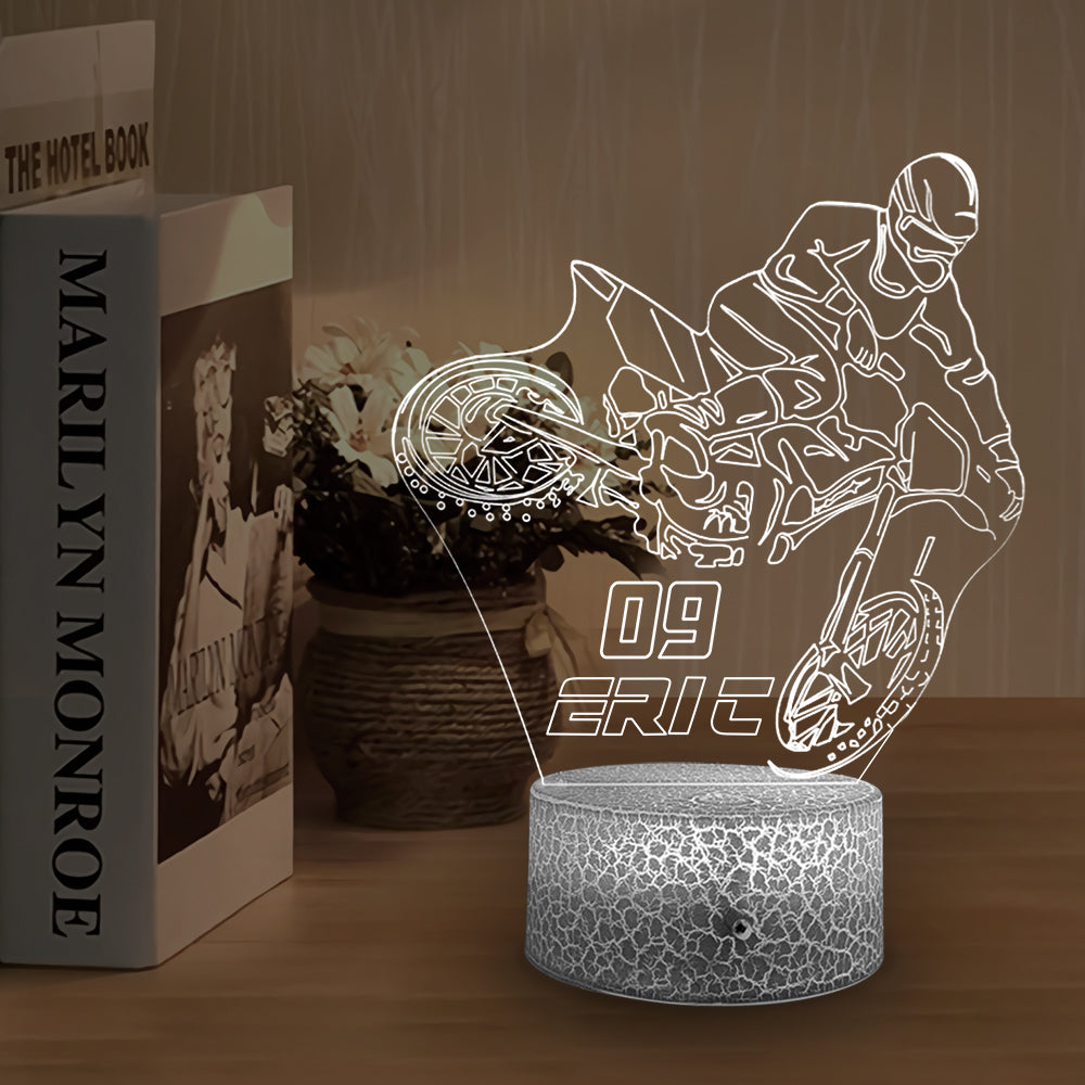 Motocross Led Light, Led Color Changing Night Light, Personalized Gift, Motocross Gifts K1702