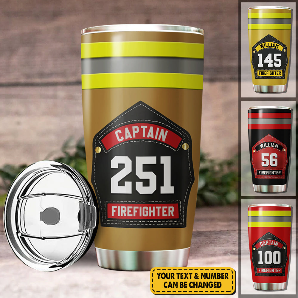 Personalized Tumbler Gift For Firefighter Helmet Shields And Fronts Add A Touch Of Personalization K1702