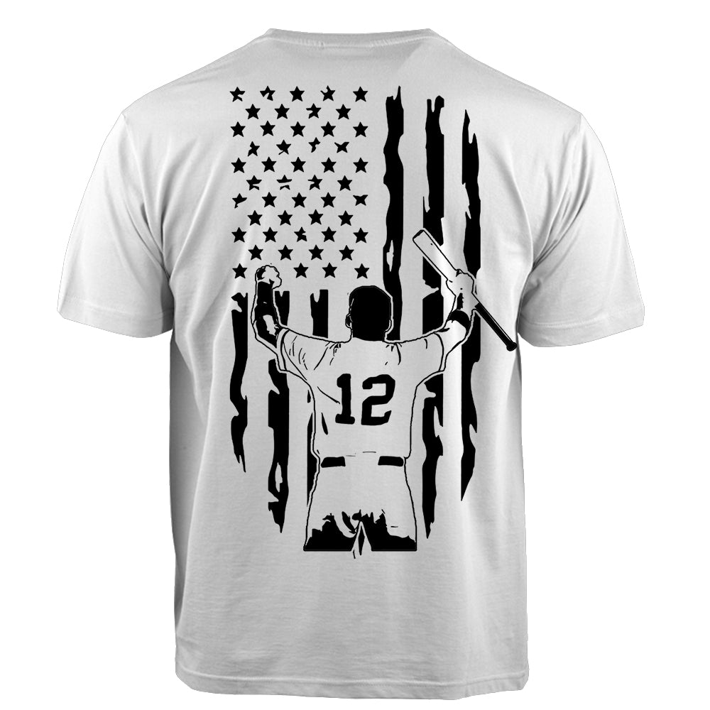 Personalized Shirts Distressed Usa Flag Baseball Player Shirt For Baseball Players Hk10