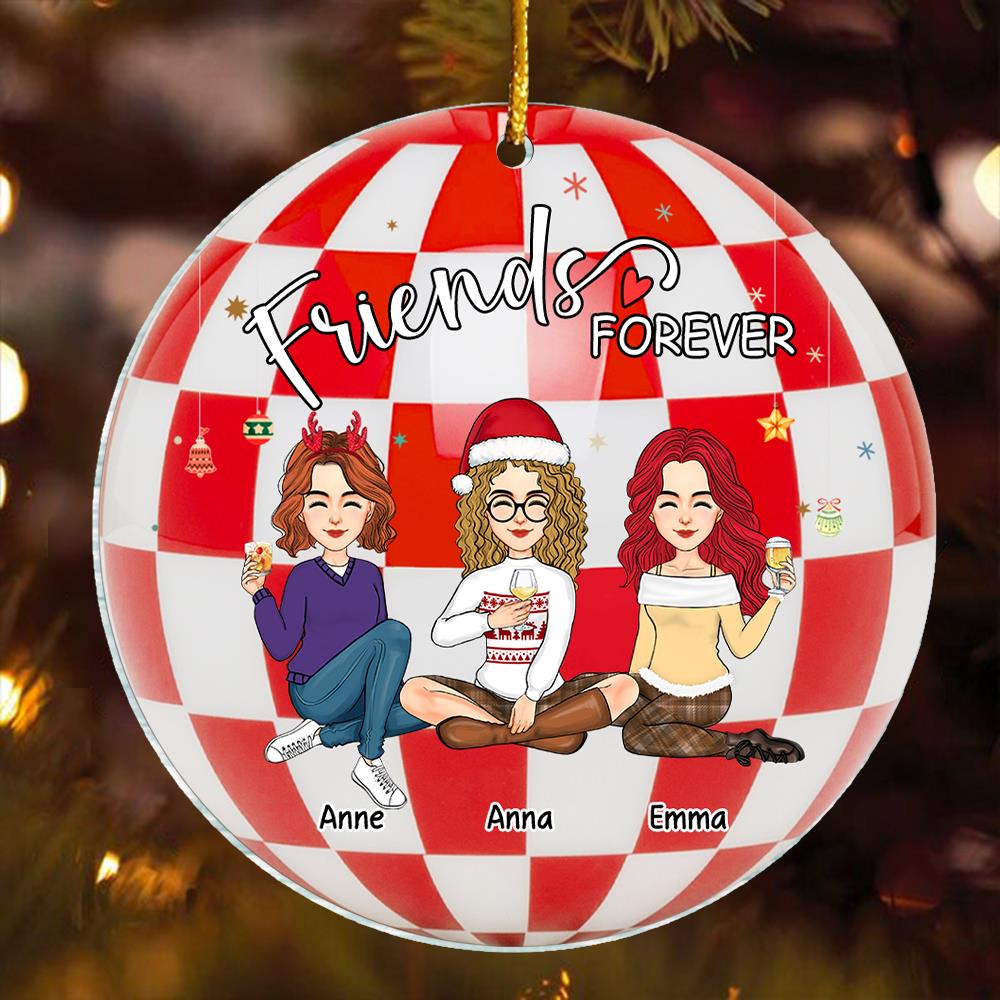 Luxury Ornament Besties Forever - Personalized Acrylic Ornament Christmas Gift For Best Friends, BFF, Sisters