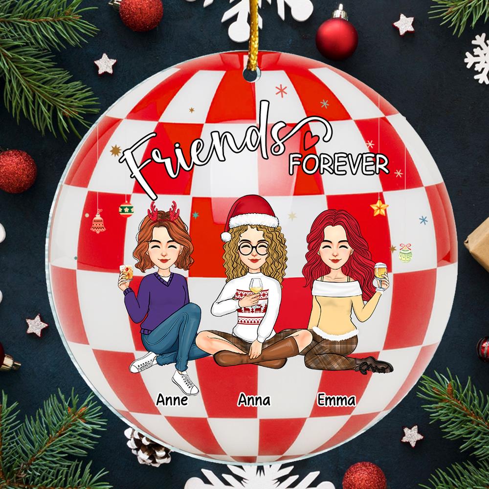Luxury Ornament Besties Forever - Personalized Acrylic Ornament Christmas Gift For Best Friends, BFF, Sisters