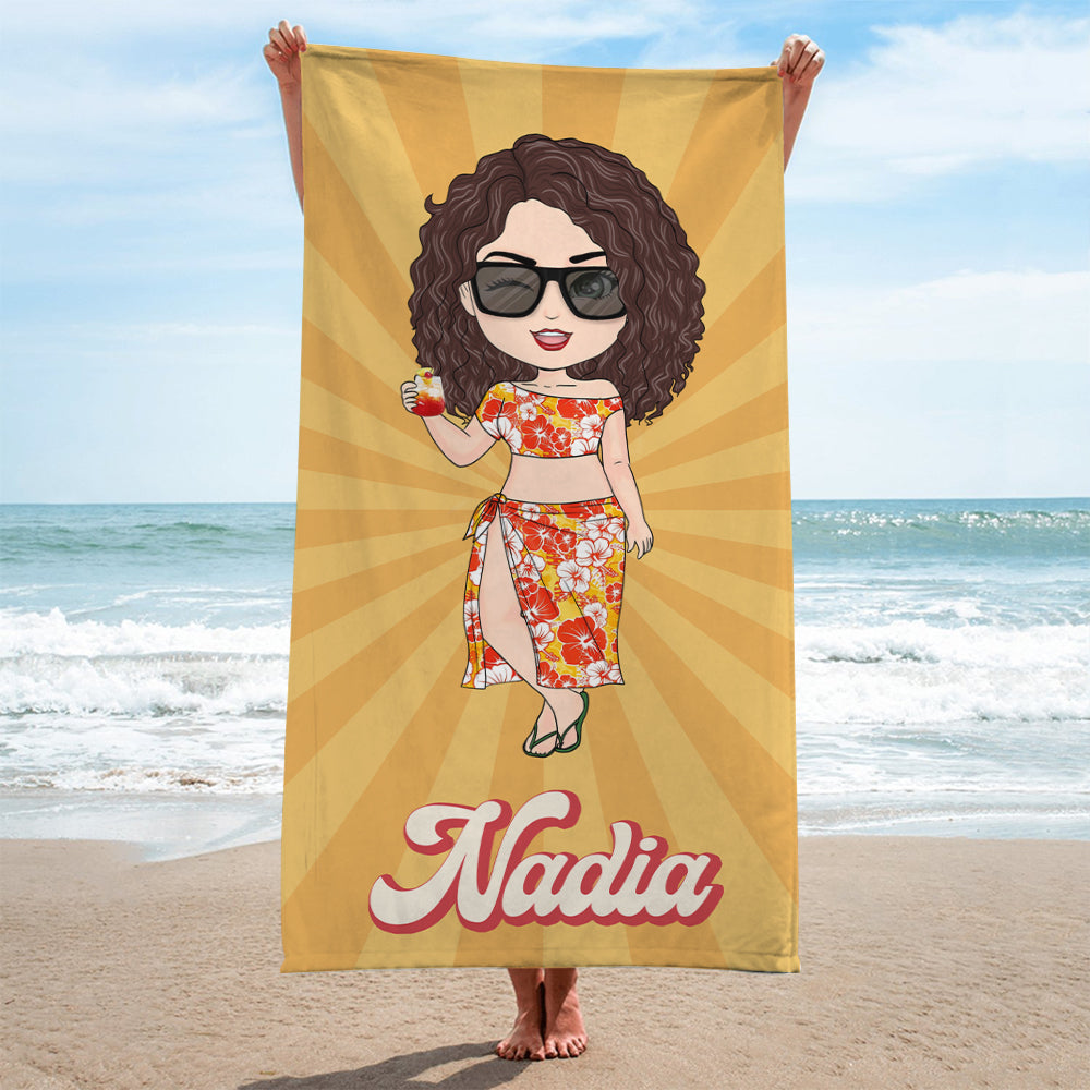 Girls Personalized Beach Towel - Gift For Best Friends Sisters Sistas BFF